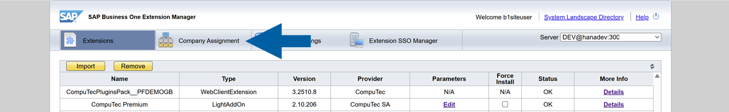 A help screen showing how to choose the file and send it to the extension manager