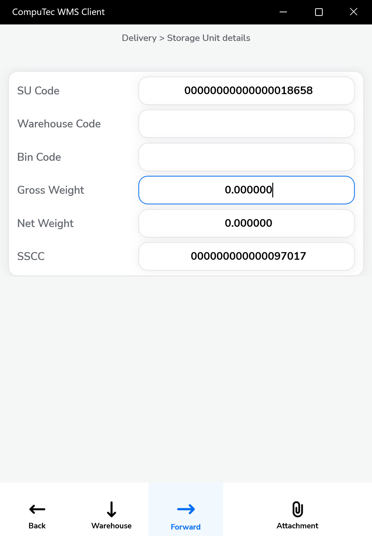 Storage Unit Details