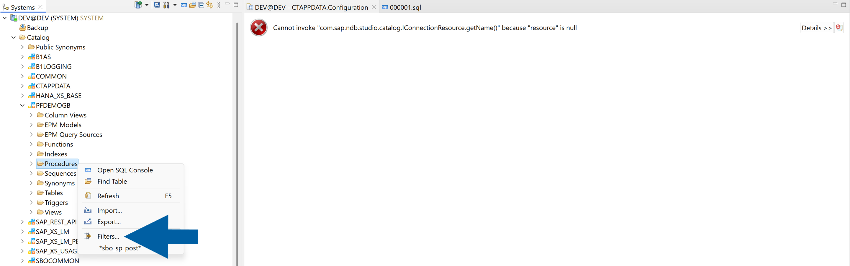 a screen showing where to find procedure