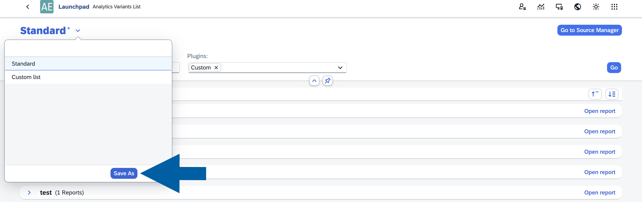 screen showng clicking save as