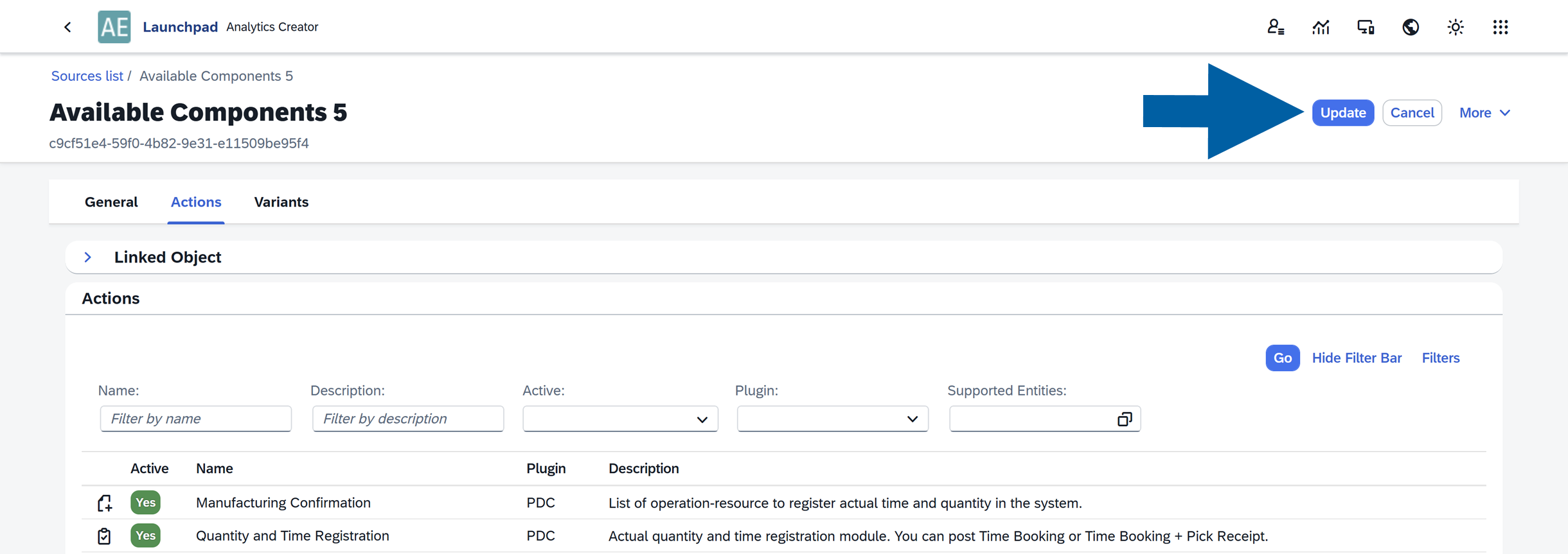 screen showing a form definitrion example