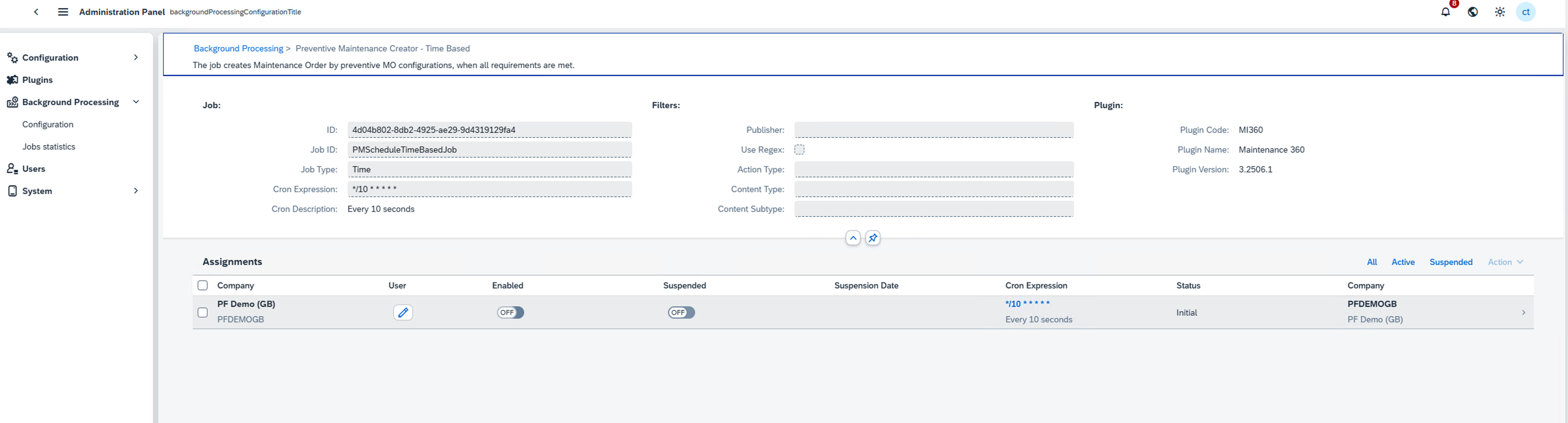 Time-Based Background Job Activate