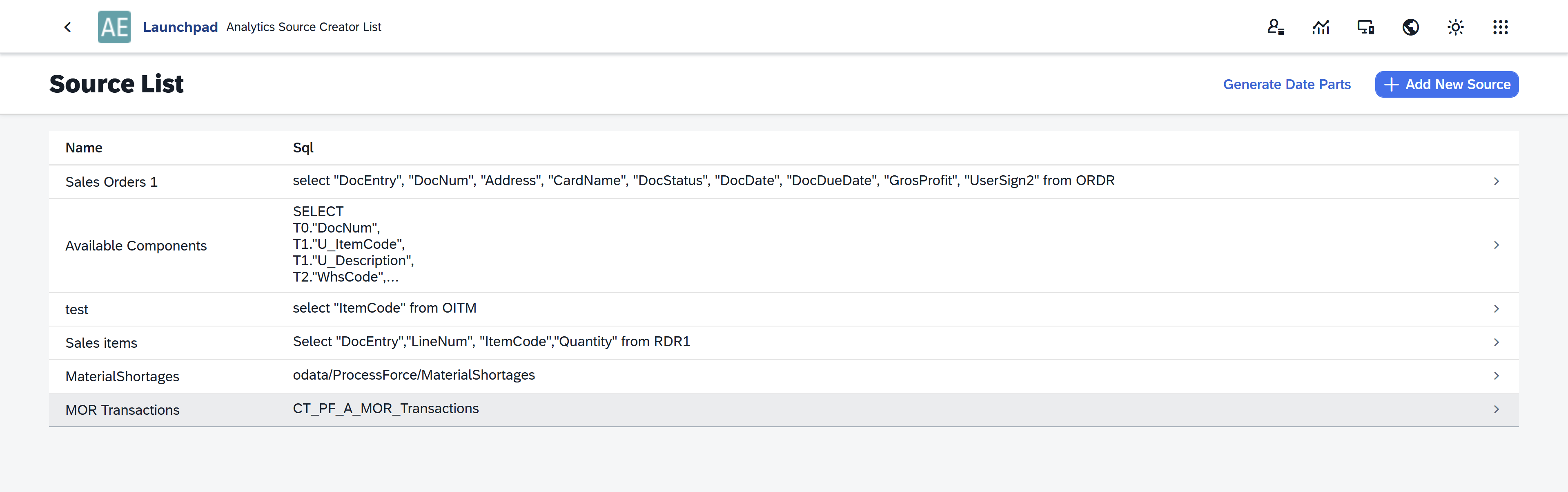 screen showing clicking on the go to source manager button