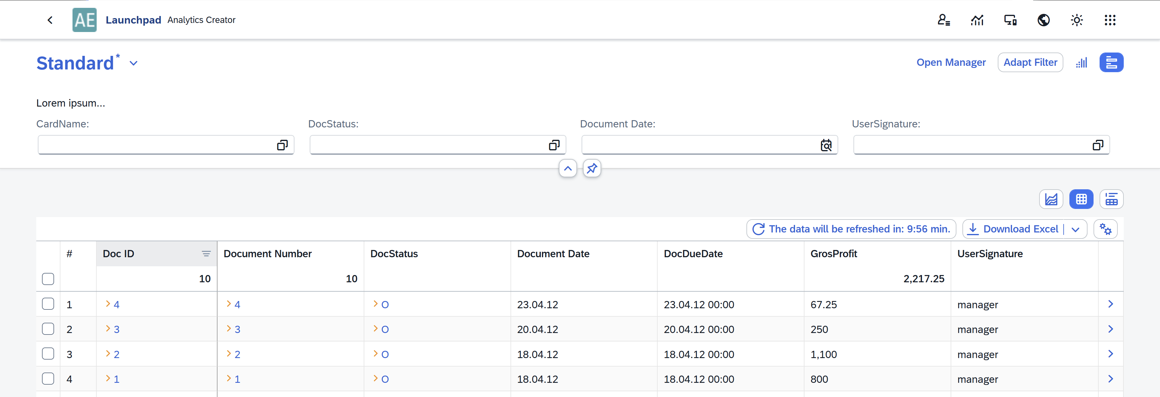 screen showing clicking on the go to source manager button