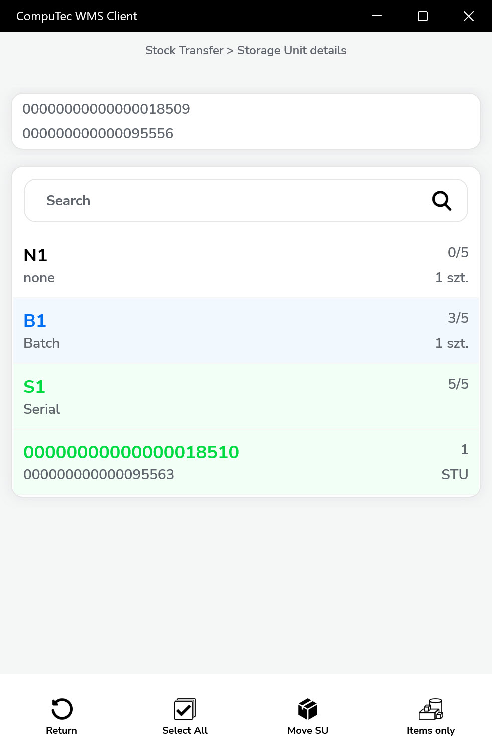 Storage Unit Details