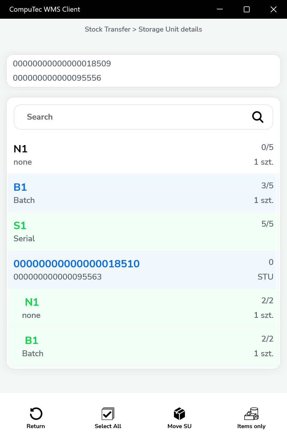 Storage Unit Details