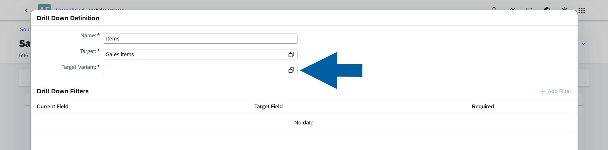 screen showing a form definitrion example