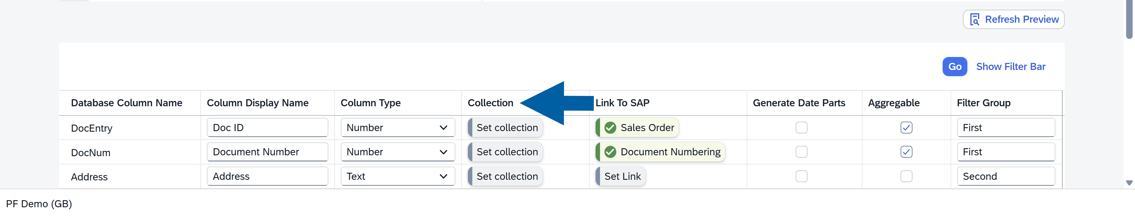 screen showing general tab