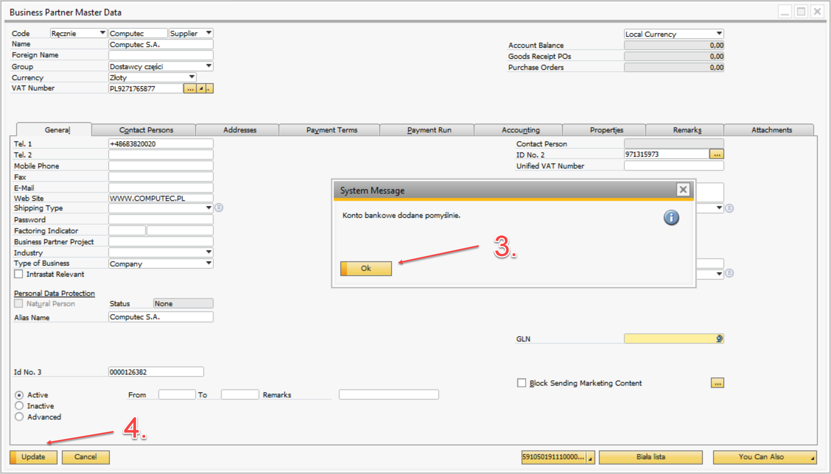 Confirmation Message