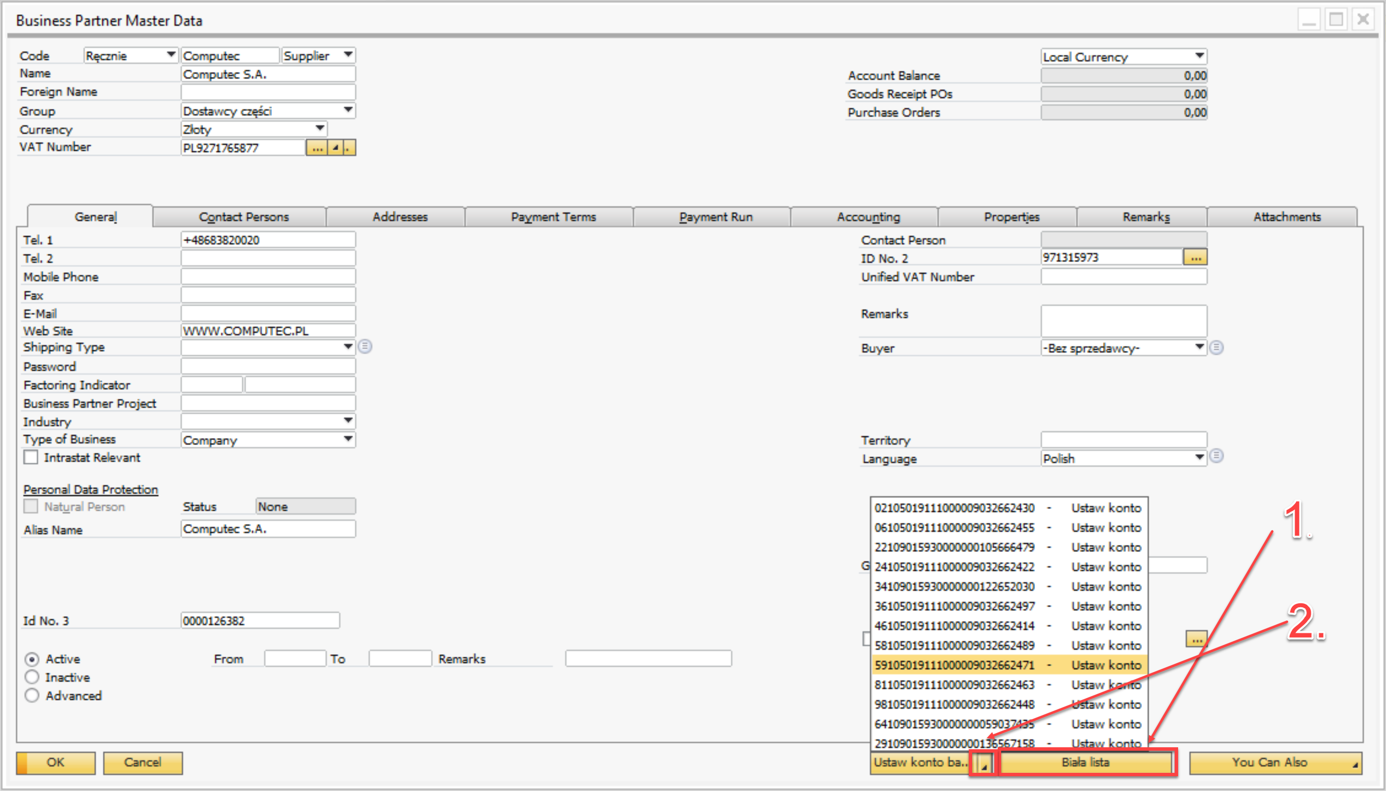 Business Partner Master Data