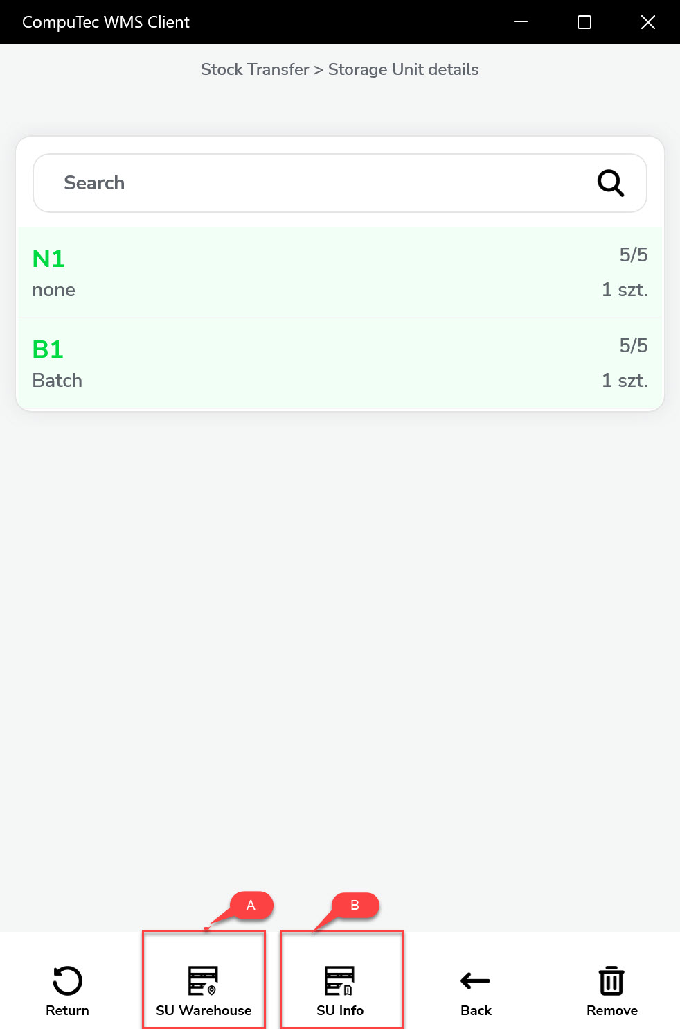 Storage Unit Details