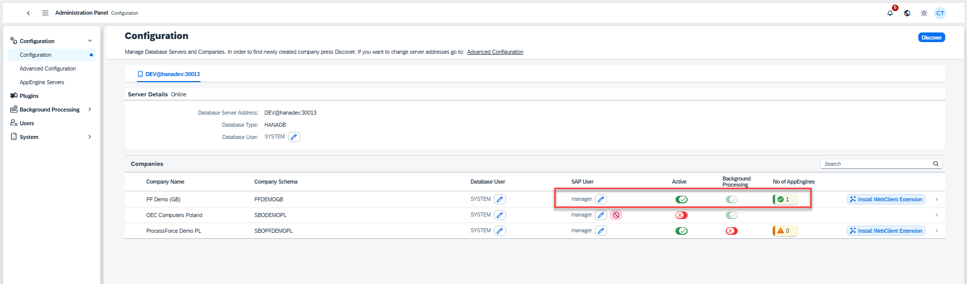 SLD Server Configuration