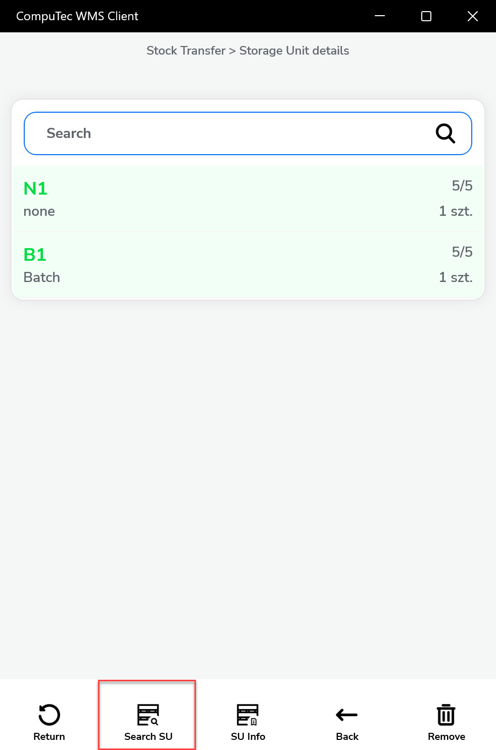 Storage Unit Details