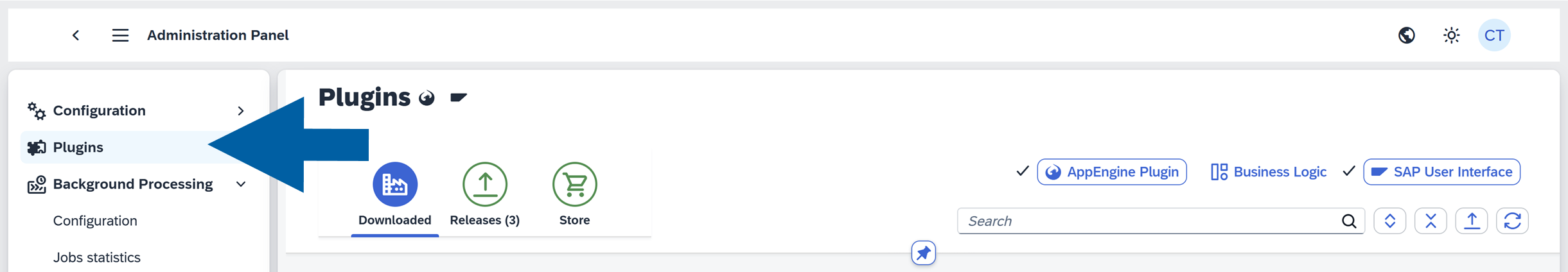 screen of plugins section in appengine plugin store
