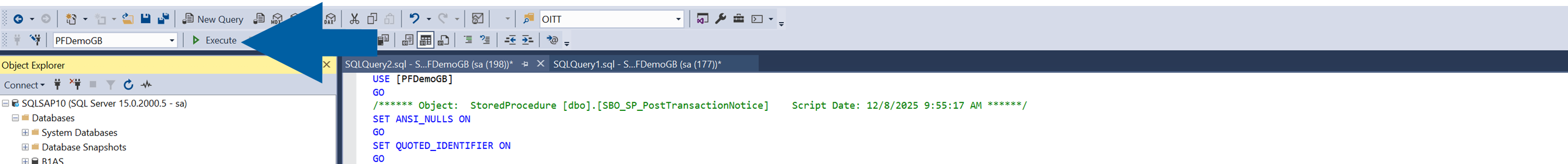 a screen showing how to execute the code