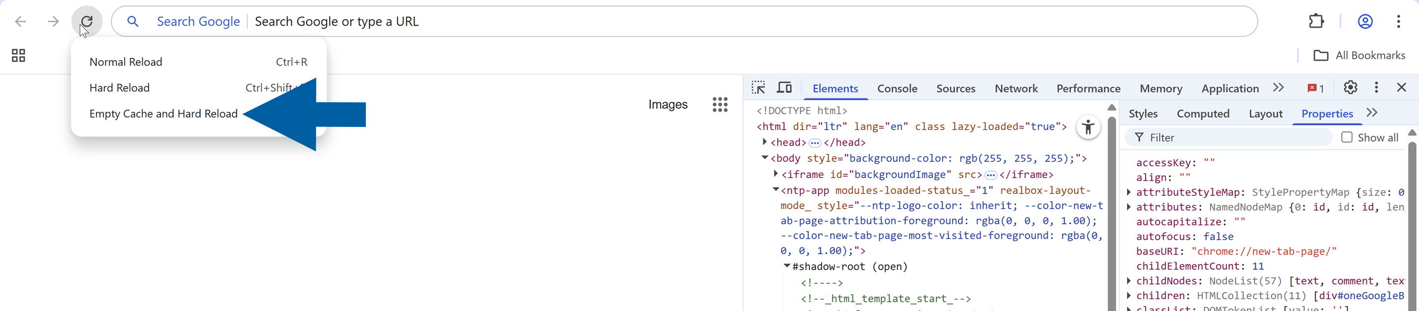 Empty Cache and Hard Reload