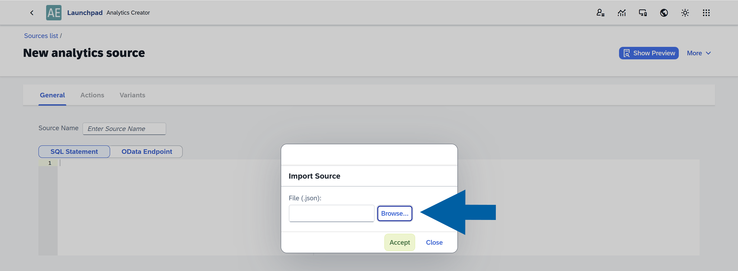 screen showing clicking more icon next to the source list