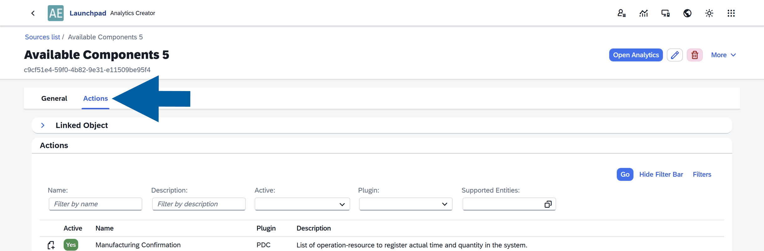 screen showing a form definitrion example