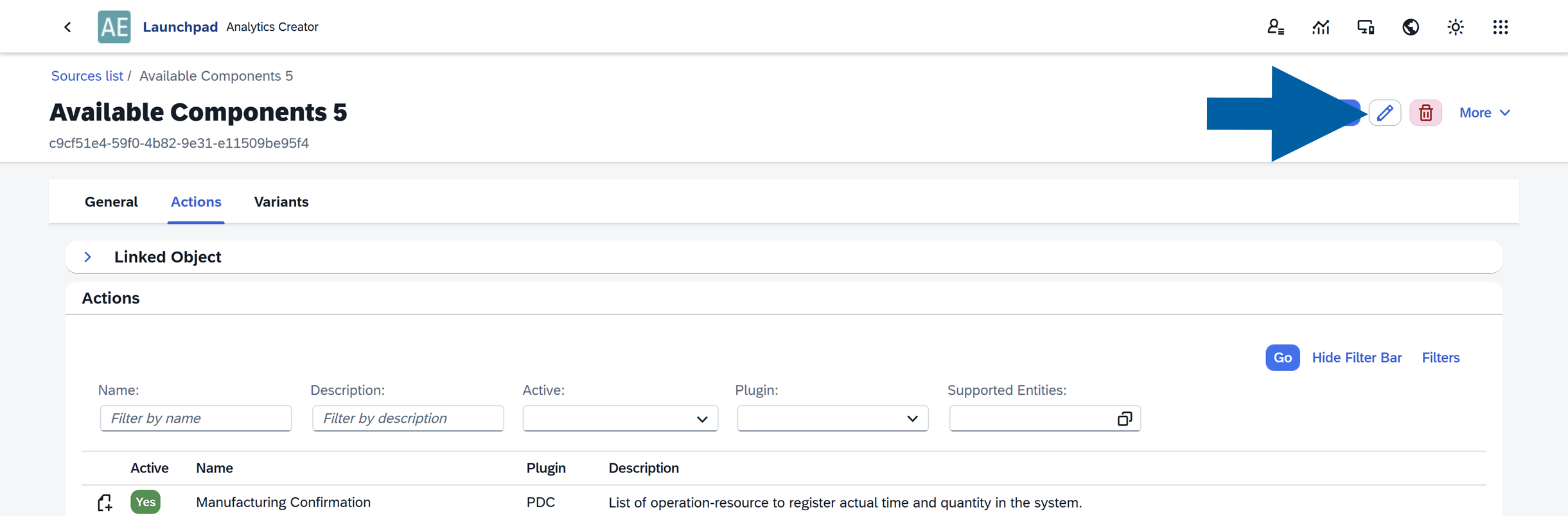 screen showing a form definitrion example