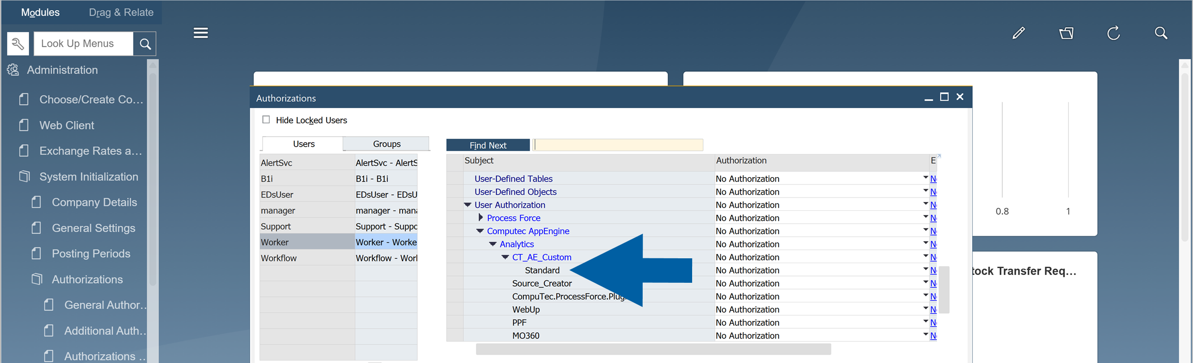 screen showing selecting a variant on the list in sap b1