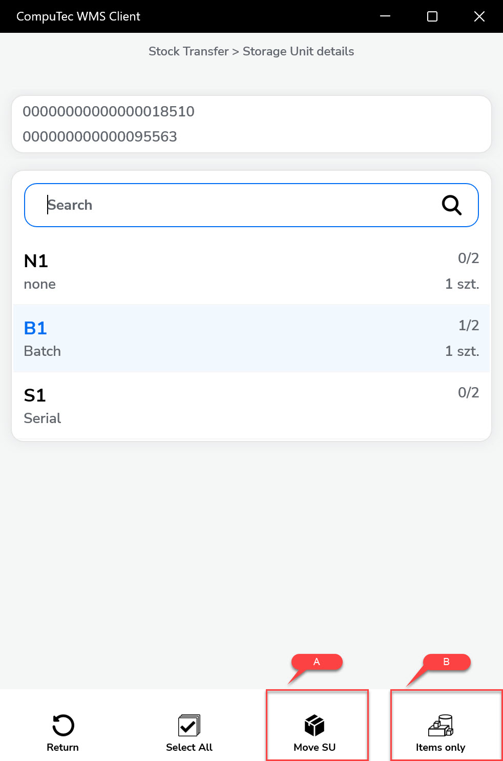 Storage Unit Details