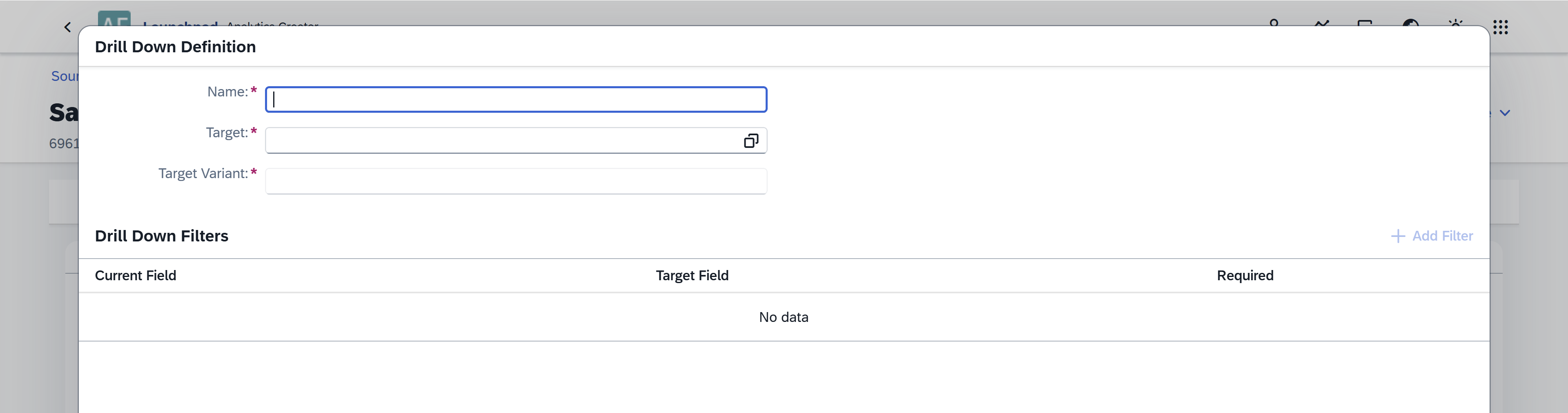 screen showing a form definitrion example