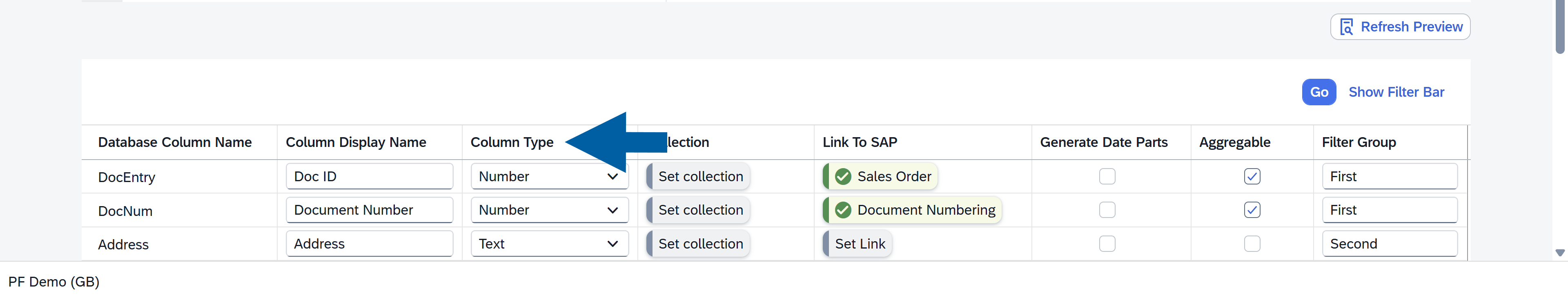 screen showing general tab