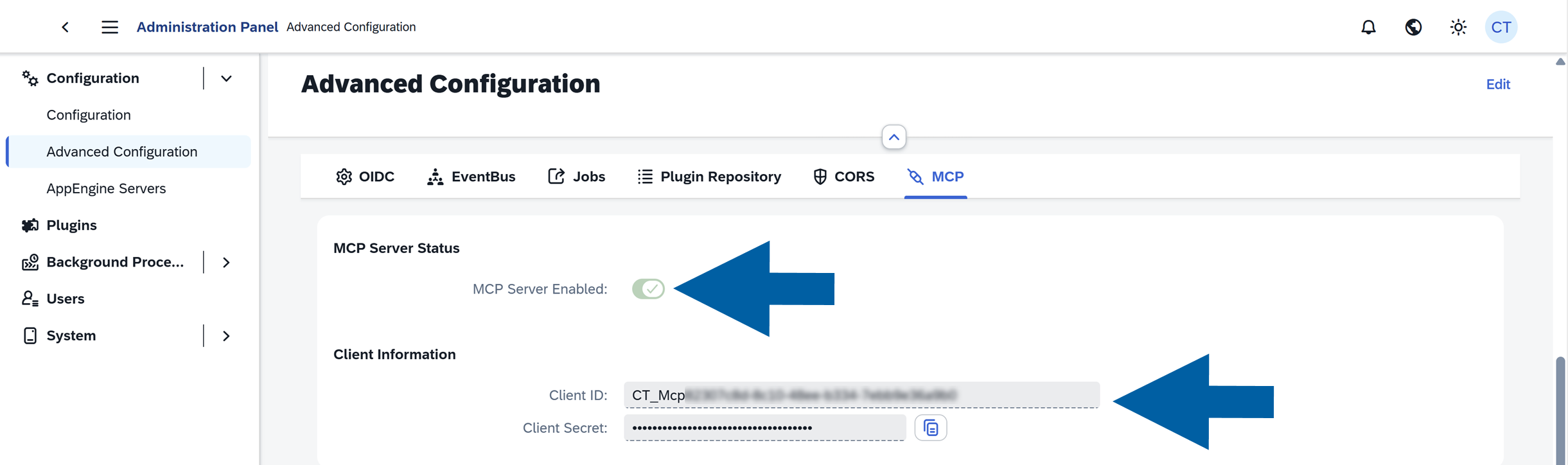 check if mpc server is enabled - a green toggle