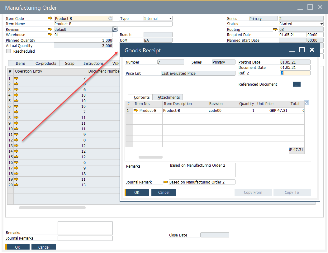 Pick Receipt for a Batch Managed Items