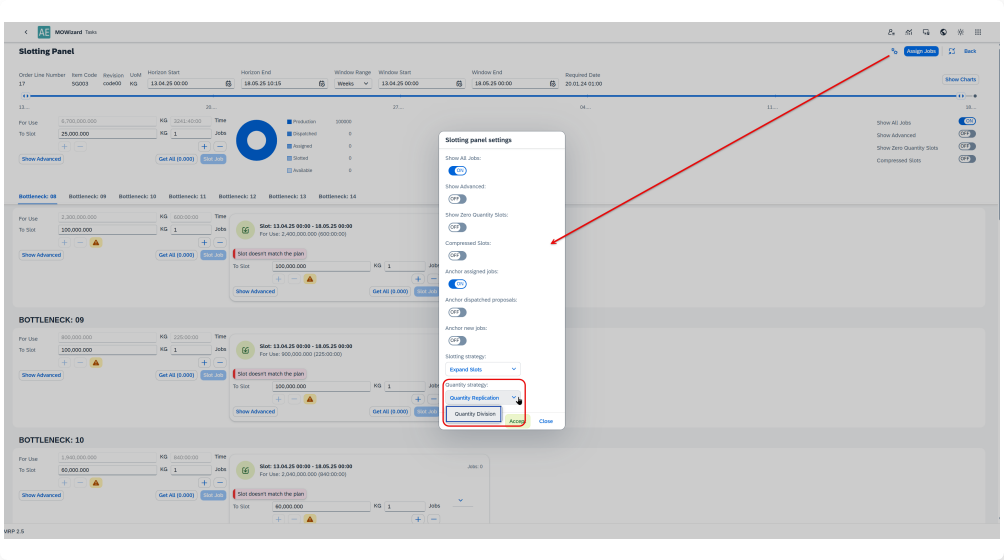 Scheduling Panel Feature
