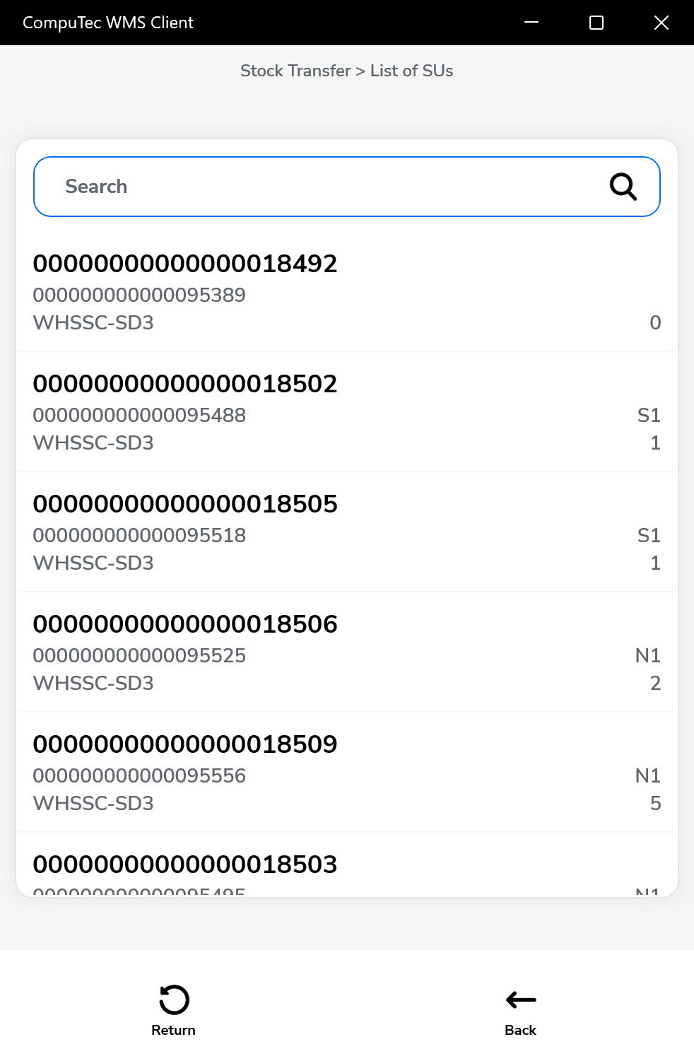 Storage Unit Details