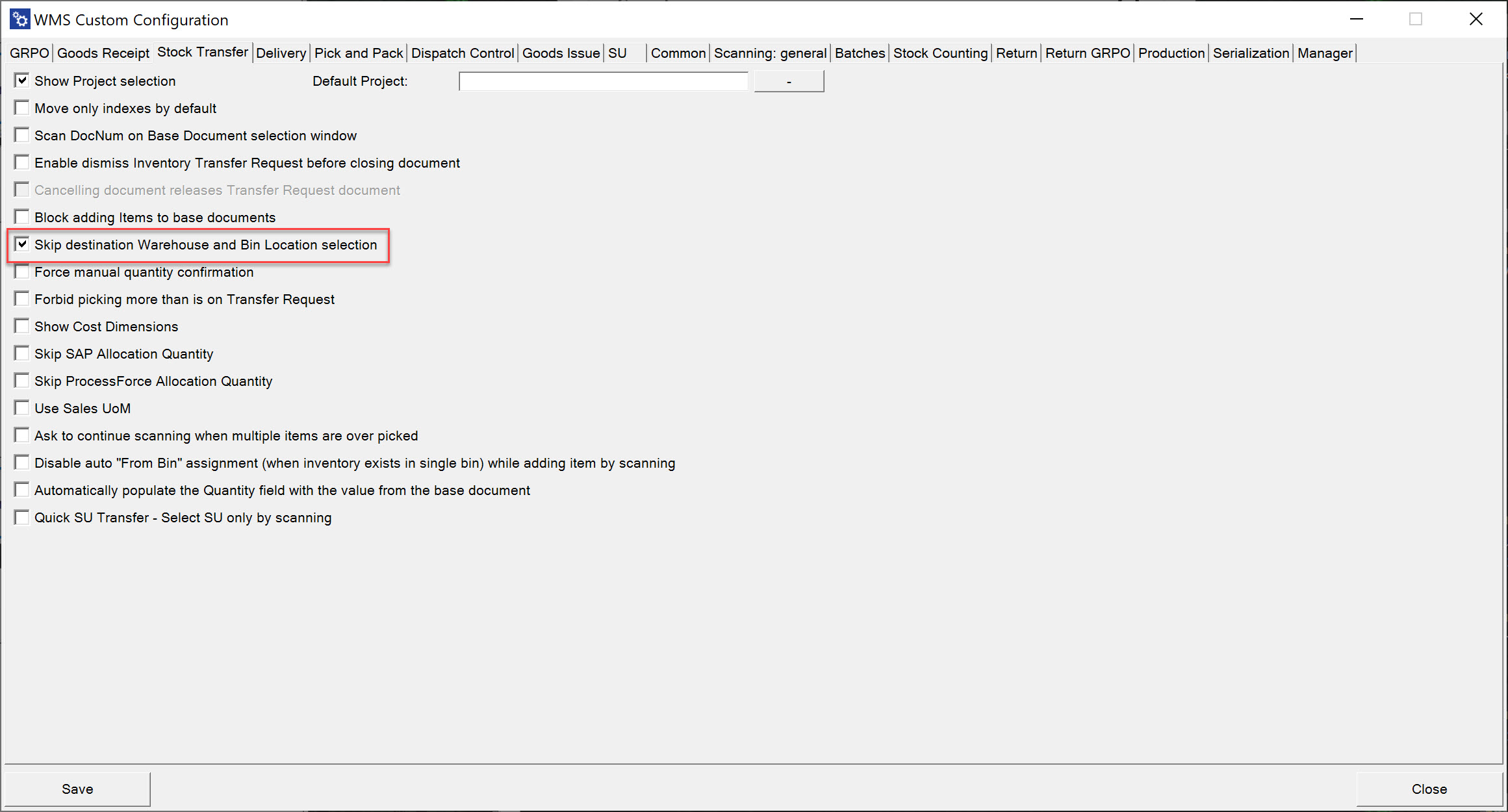WMS Custom Configuration
