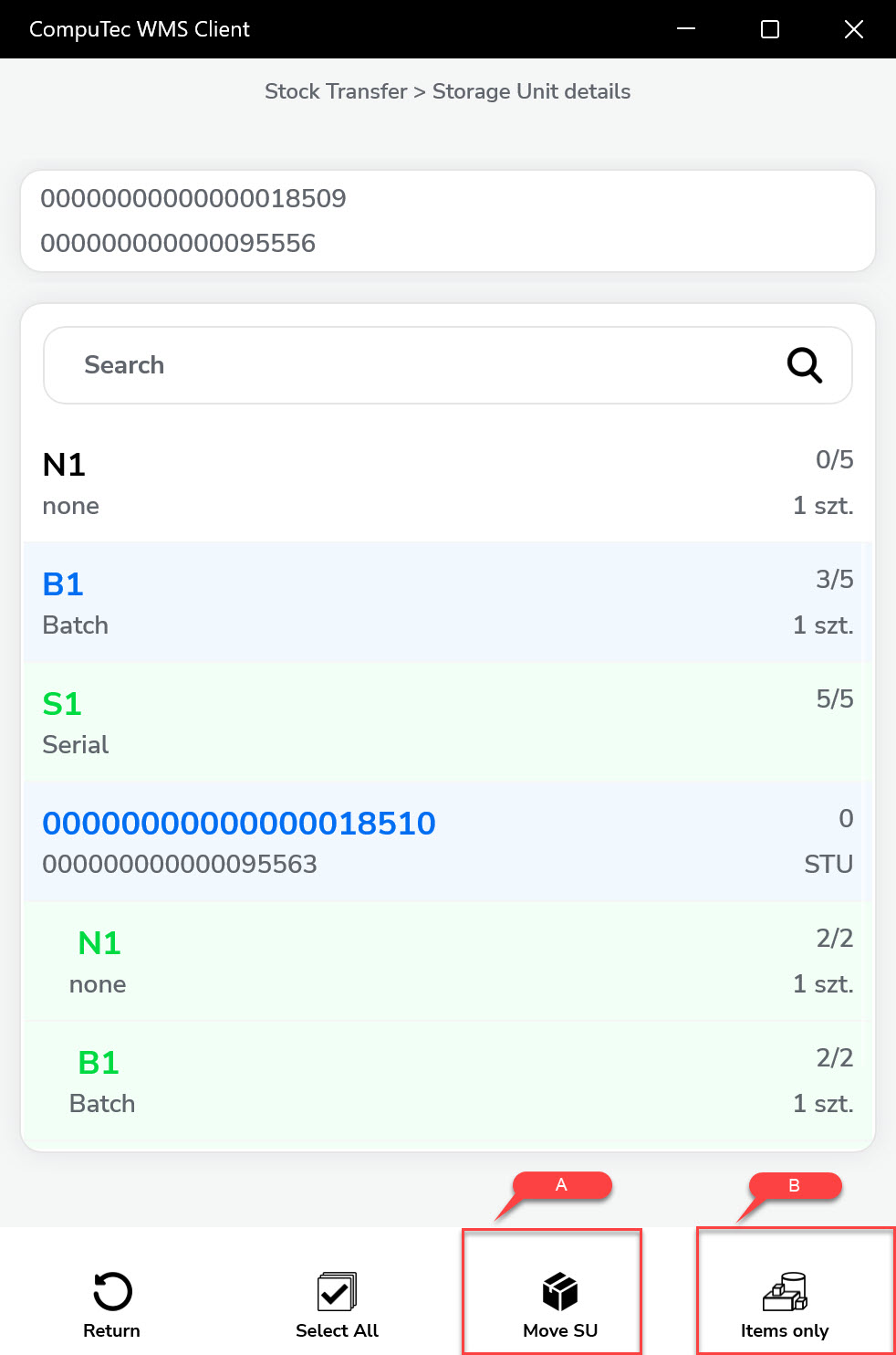 Storage Unit Details